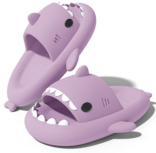 NIBESSER Ciabatte Donna Estive Ciabatte Squalo Donna Comode da Mare Spiaggia Bagno Piscina Pantofole Antiscivolo Originali Carine per Casa Sandali A Punta Aperta, Viola, 38/39 EU