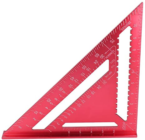 Metrisches Dreieckslineal, Dreieck für Zimmerei, Möbel Rotes Dreieck Zimmermannswinkel Aluminiumlegierung, Dreieckslineal, Layout-Messwerkzeug für Ingenieure, Schreiner.