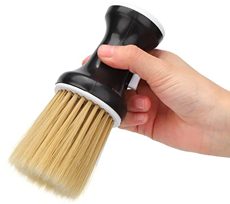 Plumero de Cuello, Cepillo de Peluquero Suave, Cepillo de Limpieza de Corte de Pelo de Corte de Pelo Profesional, Herramienta de Barrido de Cepillo de Limpieza de Polvo de Estilo (Negro)