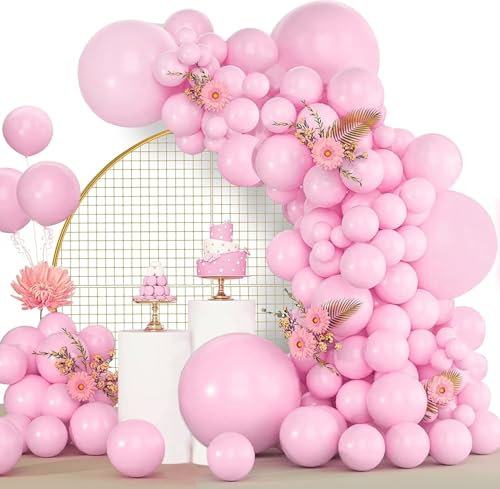 Palloncini Rosa, 120 Pezzi Kit Arco Palloncini Pastello Rosa, 18 12 10 5 Pollici Ghirlanda Palloncini Compleanno Matrimonio Battesimo Bambino Laurea Festa Decorazioni