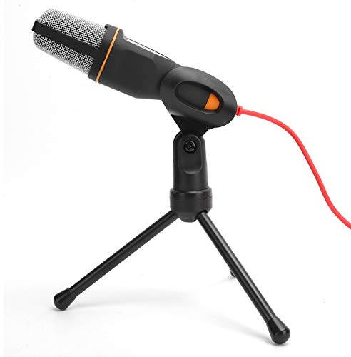 Topiky Kabelgebundenes Mikrofon, Heim-Karaoke-Mikrofon, Computer Kabelgebundenes Mikrofon Kondensatormikrofon mit Desktop-Stativ für Online-Besprechungen (Schwarz)