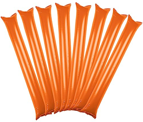 UBIOER 100 PCS Thunder Sticks Cheering Sticks Thicken Bam Bam Cheerleading Noise Makers Balloons for Sporting Events Dance Basketball Football Game Party (Orange)