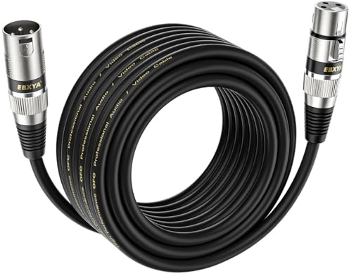 EBXYA XLR Mikrofonkabel 10m 2er-Pack für Studio, Live & DMX | Symmetrisch, Stecker auf Buchse, abgeschirmt, robust, rauscharm, professionell