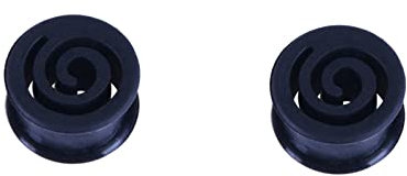 Lieson Tunnel Expander Ohrring, 2 Stück Silikon Tunnel Hohl Kreis 6mm Flesh Tunnel Schwarz