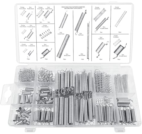 Royouzi 200 Stück zugfedern mit haken druckfeder zugfeder set | 20 Größen Geeignet für Handwerkzeuge, Kraftfahrzeuge usw., alle Arten von Werkzeugen und Geräten, thtz-lh033