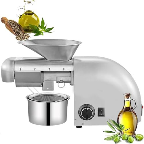 BAOSHIDAER Automatic Oil Press Machine Cold/Hot Nut Oil Extractor Stainless Steel Oil Presser Expeller 24-Hour Continuous Press And Heat Dissipation for Peanut Hemp Sesame Almond Flaxseed gr,Metallic