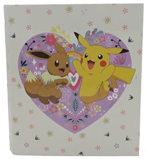 Marchi CyP - Pokémon, Cartella, Schedario, Carpesano, Raccoglitore ad anelli, Collezione Fiori, Colore Crema, Prodotto Ufficiale