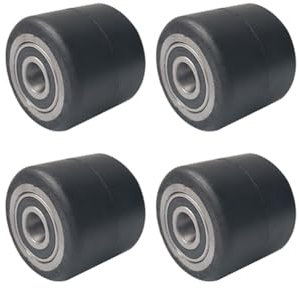 Rodillos for transpaletas, juego de 4, rodillos hidráulicos manuales for transpaletas (diámetro de 80 mm, ancho de 70 mm), rodillos de carga silenciosos, banda de rodadura de goma, núcleo de hierro, c