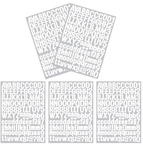 5 Blätter Selbstklebende Buchstaben Aufkleber Weiß Klebebuchstaben Aufkleber, Zahlen Sticker, Buchstaben Zahlen Aufkleber für Postfach Schilder Adressnummer DIY Scrapbooking