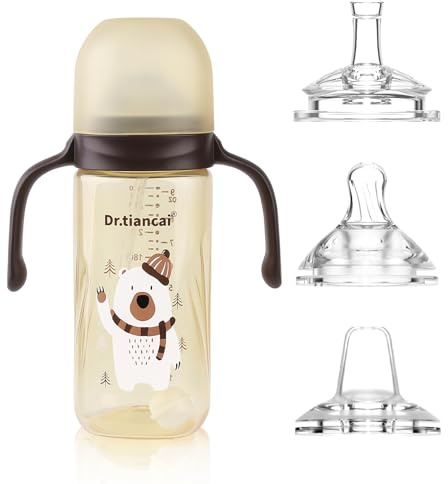 Baby Sippy kopp för småbarn 6+, icke-spill sugrörskopp med handtag, läckagesäker mjuk pip, 3 silikonpipar, BPA-fri