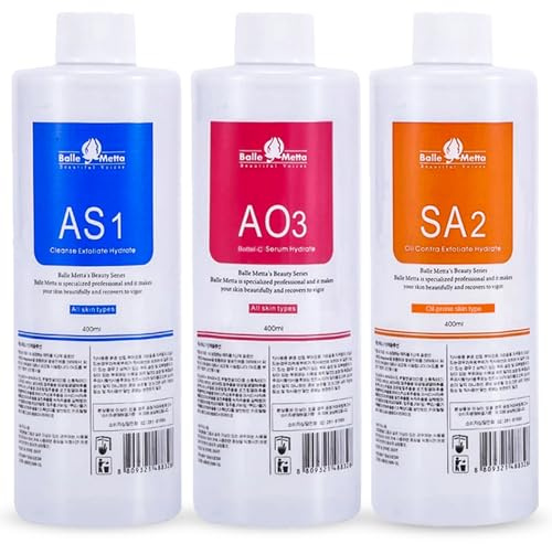 Aqua Peeling Solution AS1 SA2 AO3 Soins de la peau du visage Sérum facial Liquide de nettoyage Pour machine à peler Facial Fournitures d'esthétique (400ml/3bottle)