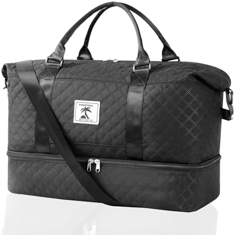 AiQInu Borsone da Viaggio 42L,Borsa da Palestra con Scomparto per Le Scarpe,57X32X23CM, Impermeabile Borsa per il Bagaglio Dell'aereo, Borsa per Ospedale,Borsa da Weekend per Uomini e Donne