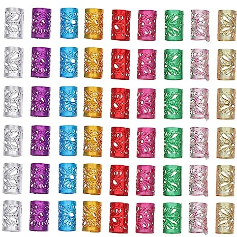 Anneaux Dextension De Cheveux Dread Locks Bijoux Moustache Perles Ensemble De 100 Pièces Facile À Porter Et À Sécuriser