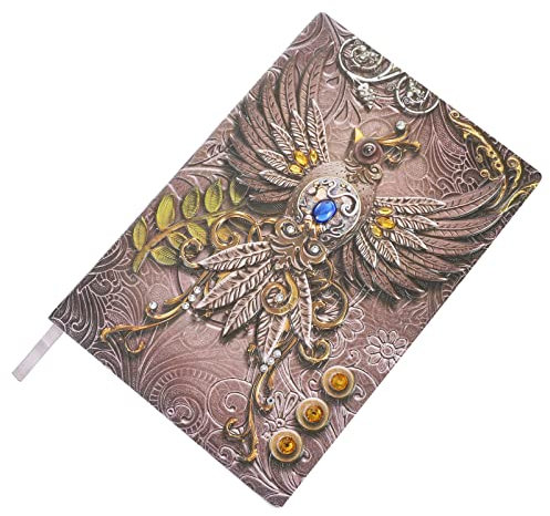 STOBOK Notizbuch Vintage Prägung Fabelvogel Hardcover Schreibblock Linierte Seiten Büro Schreibblock Geschenk Für Schule Arbeit Reise