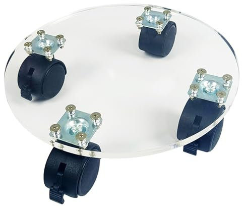 Liqzirtu Rulli portavasi Rotondi - Carrello portafiori, Carrello portafiori con Ruote | Carrello portavasi per Piante da Esterno, 60 kg, Resistente, Vassoio sottopiante con Ruote bloccabili