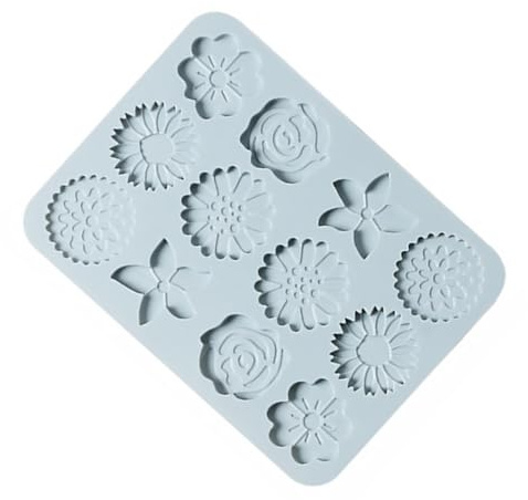 Toyvian Stampo Per Biscotti in Silicone 12 Cavità a Forma Di Fiore, Stampo Da Forno Antiaderente Per Torte e Fondente, Utensile Multifunzione Per Dolci Fatti in Casa, Per Famiglie e Ragazzo Ragazza