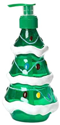 Pitycbo Dekorativer Weihnachtsseifenspender, Verwendbar mit Flüssigseife - Weihnachtliche Seife mit Winter Berry Duft - Weihnachts-deko für das Badezimmer 350 Ml Behälter, Weihnachtsbaum