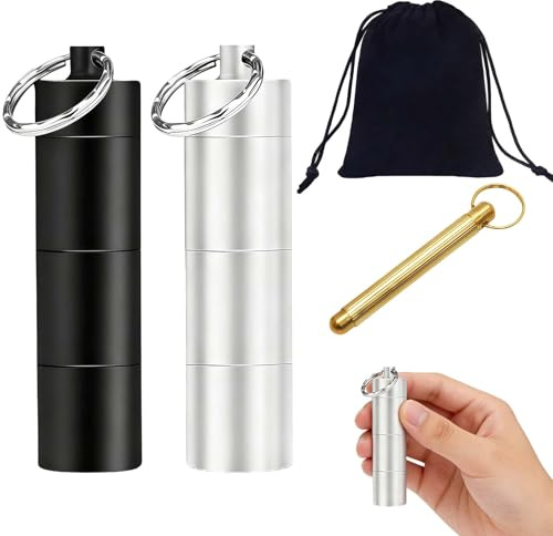 Mini Salzstreuer für Unterwegs, 2 Stück Mini Gewürzgläser Set mit Kordeltasche und Löffel，Camping Zubehör, für Reisen Zuhause, BBQ,Outdoor Picknick, Küche Kochen