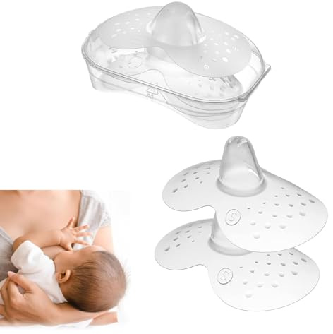 2 Pcs Stillhütchen Mam Und Etui,Stillhütchen Größe L,Brusthütchen zum Schutz beim Stillen,Stillhütchen,mam stillhütchen L,extra weiche Brusthütchen zum Schutz beim Stille Für Maximalen Hautkontakt