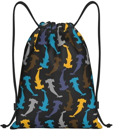 Requin-Marteau Femme Homme Sac À Cordon Résistant Gym Sack Réglable Sacs De Sport Pour Plage Voyage Natation Vacances