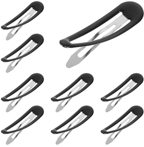 TIKODIDA 50 Pinzas Cabello Negras de Metal 6.9 Cm Clips a Presión para Mujer Paquete de 50 Unidades Sujetador de Flequillo y Cabello Suelto Accesorio para Peinar en Uso Diario