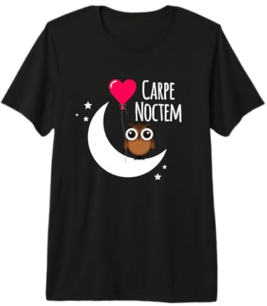 Frase Latina Carpe Noctem Luna Estrellas Búho Carpe Noctem Camiseta Premium