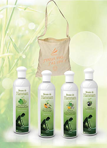 Camylle - Dampfbadduft: 4x250ml Eukalyptus/Minze, Orangenblüte, Elinya, Orient mit Baumwolltasche als Geschenk