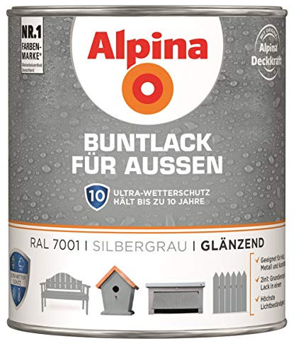Buntlack für Innen - RAL7001 - Silbergrau - glänzend 300 ml