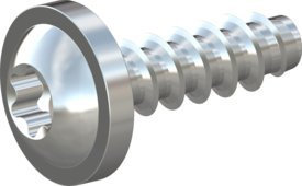 10 Stück Schraube STS-plus KN6038 1.6x5 - T5 Stahl, vergütet 10.9 verzinkt 5-7 µm, getempert, blau/transparent passiviert