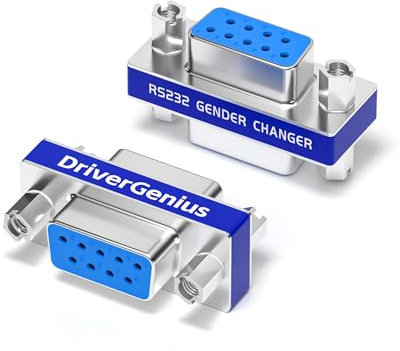 DriverGenius Adattatore Gender Changer DB9 Seriale - 9 Pin RS232 Femmina-Femmina per Trasferimento Dati RS232/Seriale (RS232F2F-2A, Confezione da 2)