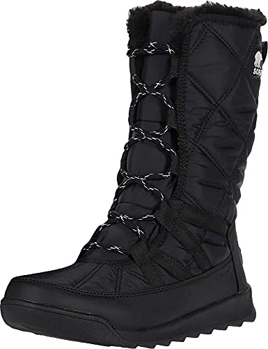 Sorel Whitney 2 Tall Lace vattentäta vinterstövlar för kvinnor, svart, 38 EU
