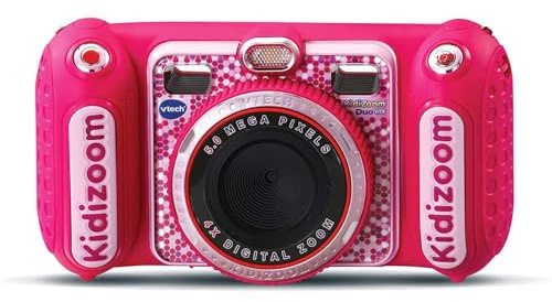VTech - Kidizoom Duo DX, Kamera für Kinder, Video, Filter, Musik-Player, Spiele, USB, Kindersicherung, ESP-Version, Pink (3480-520057)