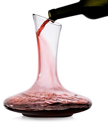 LUXU Wine Decanter,Lead-Free Hand Blown Crystal Glass, Elegant and Effective Red Wine Carafe, Premium Wine Aerator with Wide Base,Wine Accessories,Wine Gift