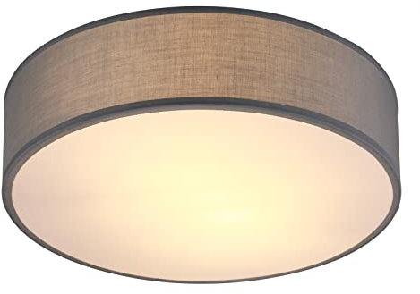 MONZANA® Plafonnier moderne 40W rond 30 cm 1 flamme E27 lampe en tissu lampe de plafond éclairage salon chambre bureau luminaire gris