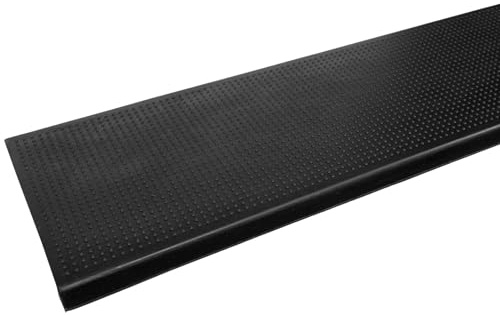 ANRO Gummi Stufenmatten Treppenstufenmatten rutschfest Gummistufenmatte Außenbereich Treppenstufen Matte schwarz 75x25x3cm