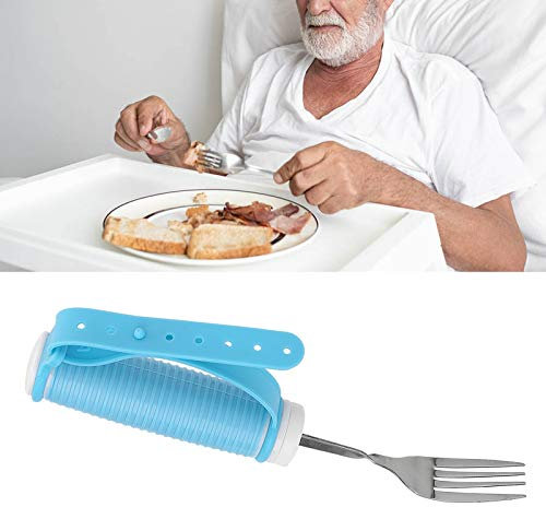 Tenedor de Ayuda para Comer, Tenedor Giratorio de Acero Inoxidable Utensilios para Comer Girados Cuchara Giratoria Handicap Ayuda para Comer Cuchara de Fácil Agarre Tenedor Empuñadura Giratoria