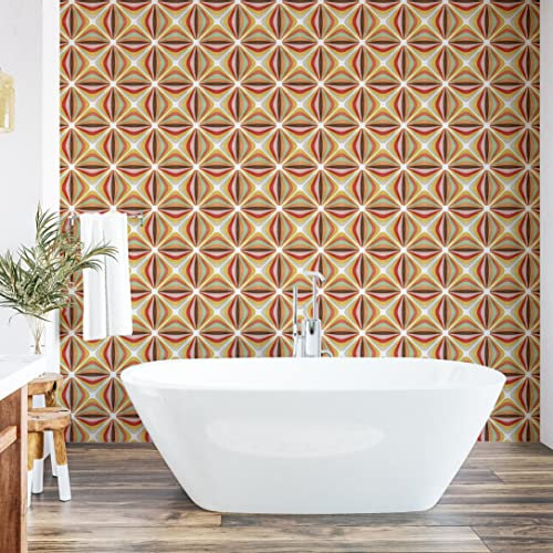 ABAKUHAUS Retro abziehbare & klebbare Tapete für Zuhause, Bunte und geometrische, selbstklebendes Wohnzimmer Küchenakzent, 33 cm x 180 cm, Mehrfarbig