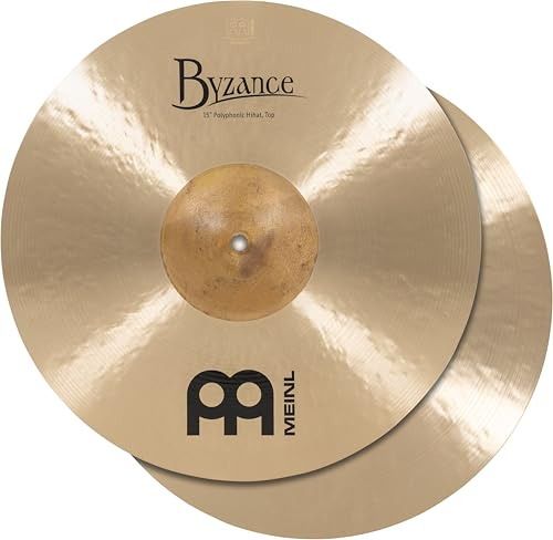 Meinl Cymbals Byzance Hihat polifonici tradizionali da 15 pollici, prodotto in Turchia, bronzo B20 martellato a mano, garanzia di 2 anni (B15POH)