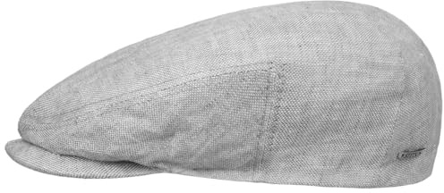 Stetson Just Linen Flatcap Schirmmütze Uni einfarbig Made in EU Damen und Herren Frühling Sommer hellgrau 55 cm