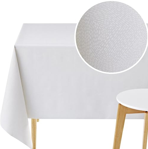 KP HOME Abwischbare PVC Tischdecke, Rechteckig 300x140 cm Wasserdichtes Wachstuch, Esstischdecke, Pflegeleicht für Innen und Außenbereich, Minimalistische Armaturenbrettlinien in Klassischem Grau