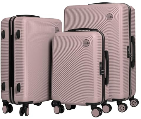 CABIN GO 5513 - Set di 3 valigie - bagaglio a mano da 55 cm, valigia media da 65 cm, valigia grande da 76 cm, in ABS rigido.