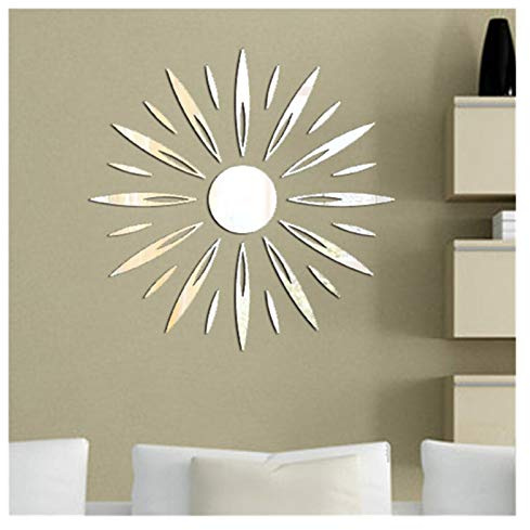 2 Set Fiore Cornice da Parete Orologio a Muro di Superficie autoadesivi murali for Bambini Camera da Letto Fai da Te Decorazione della Parete decorabile Art Staccabile