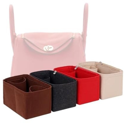 LinerLink Taschen-Organizer für Hermes Lindy 26 Taschen (L x H x T): 26 x 18 x 13 cm, handgefertigter Tascheneinsatz, 2 mm Filztascheneinsatz, Damenhandtaschenformer (Rot, Stil B)