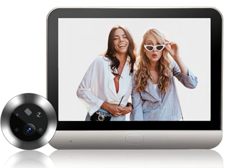 Cámara de Mirilla de Puerta Inalámbrica, Pantalla LCD HD de 4,3 Pulgadas, Timbre Visual de Gran Angular de 120, Visor de Puerta Digital, Visor de Mirilla de Puerta, Timbre de