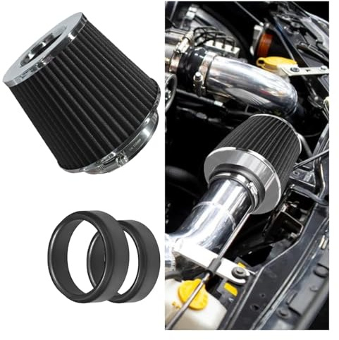 Filtro de admisión de aire universal con abrazadera, limpiador de filtro de aire frío con parte superior cerrada de alto flujo, 76 mm, 89 mm, 102 mm, filtros de aire cónicos redondos de rendimiento,