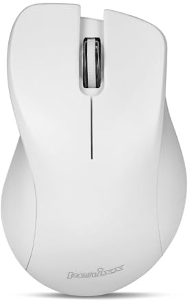 Perixx PERIMICE-621W - Ratón inalámbrico, diseño Silent Click con Ergo, Compatible con PC de Escritorio y portátil, inalámbrico de 2,4 GHz, Color Blanco