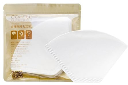 FmtwPhn Carta filtrante per caffè, filtro per caffè, 50 pezzi, in pasta di legno per la casa, utensili a di ventaglio, accessori da caffè per la panetteria a casa