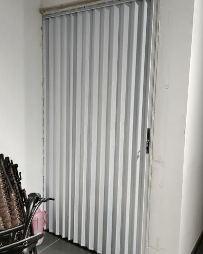 Falttür Innentüren Faltbares, Abschließbares Falttor aus Aluminium, Mehrfach Faltbare Fliegengittertür, Schiebetüren für Garagenvorratskammer mit Schloss und Beschlägen, Raumteiler-Türtrennwand(30x80i