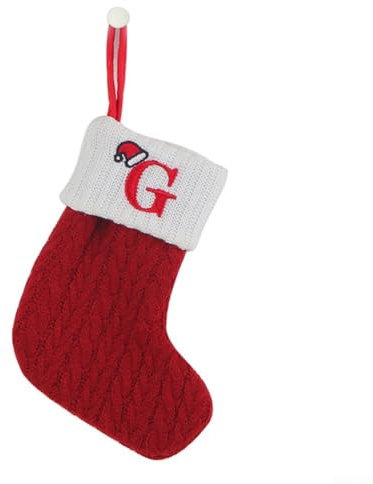 Festlicher roter Strick-Weihnachtsstrumpf mit Schneeflocken-Detail, verleiht Ihrer Einrichtung Charme (G)
