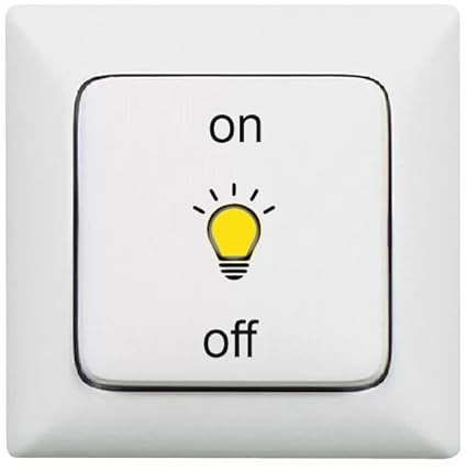 Symbol Aufkleber Licht on off, Abziehbild (RMP13/1) (gelb - schwarz auf transparenter Folie, 1,5 cm)